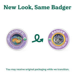 night night sleep balm for kids new look, same Badger