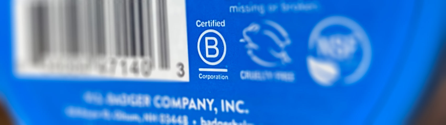BCorp Logo on Badger Product