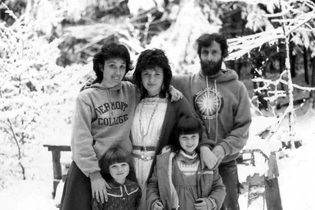 The Badger Family, clockwise from lower left: Rebecca, Katie, Mia, Bill, and Emily