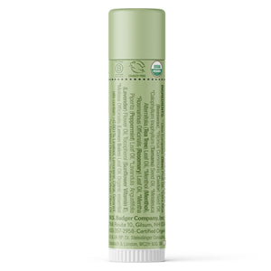 organic lip balm tea tree back of tube