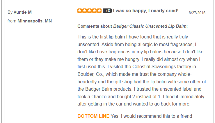 Badger Lip Balm - Unscented review